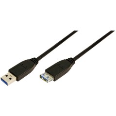 LogiLink USB Extension Cable 1m Black - High-Speed, Durable & Versatile Connectivity!
